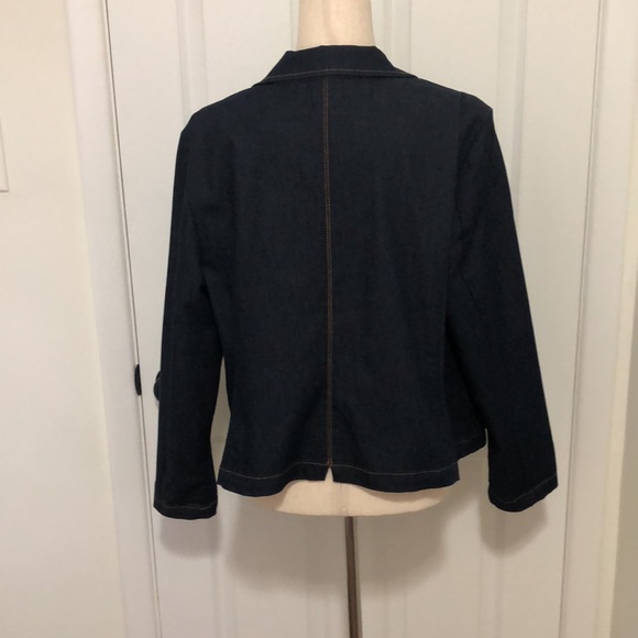 Chico's Women's Dark Navy Denim Blazer - Size 3 (XL/16) - Picture 3 of 9